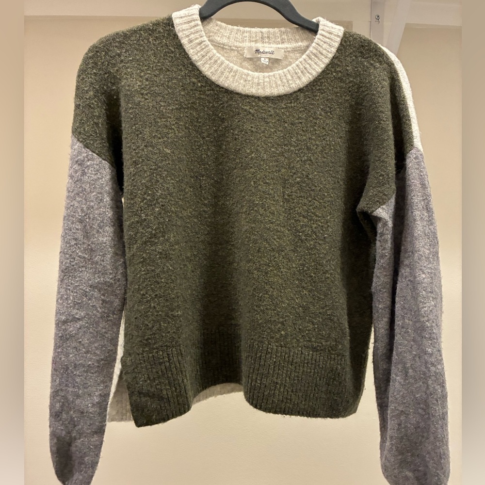 Madewell Merino Wool Colorblock Knit Sweater